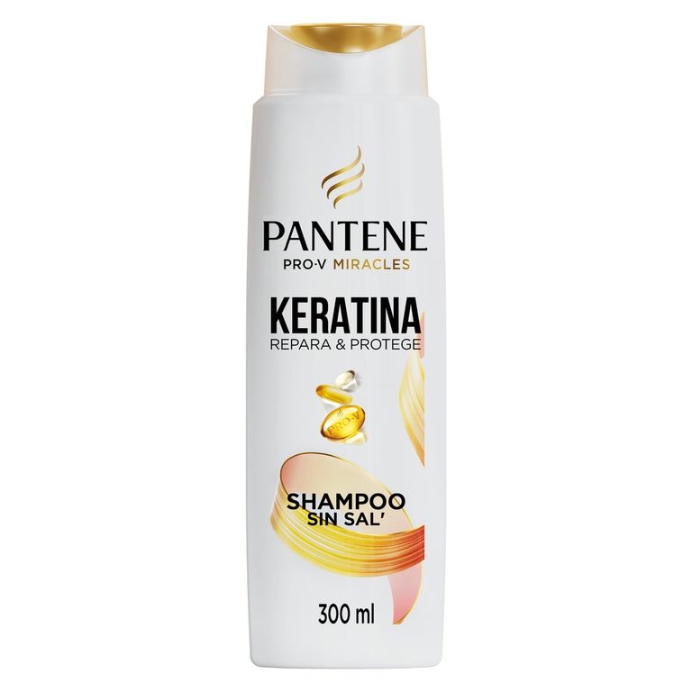Shampoo Sin Sal Cabello Seco Pantene Keratina Con Pro Vitamina B5 Botella 300 mL