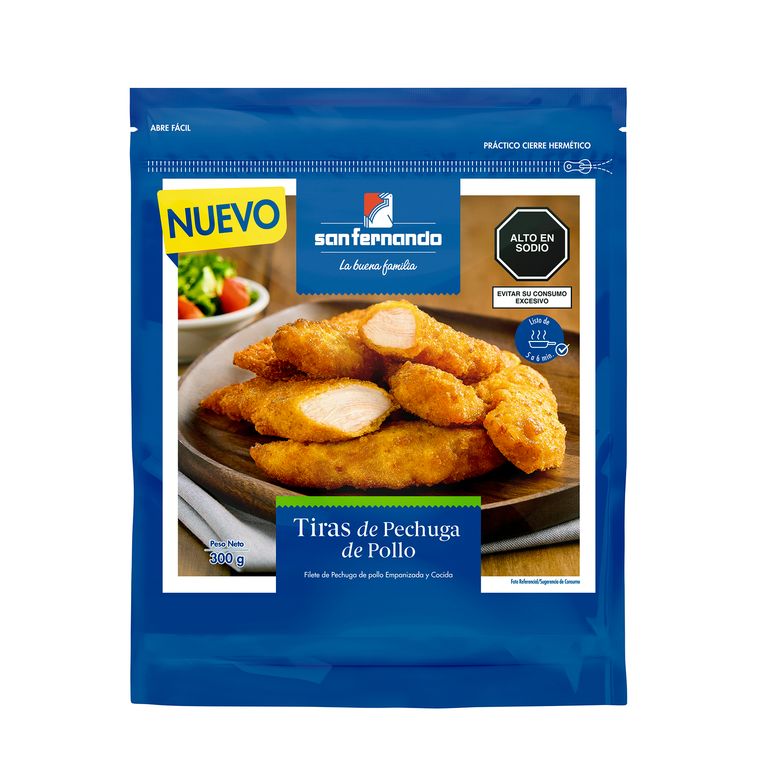Tiras de Pechuga de Pollo San Fernando Empaque 300 g