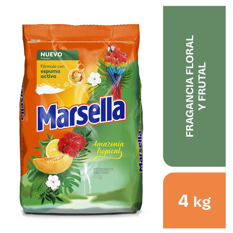 Detergente en Polvo Marsella Amazonia Tropical Bolsa 4 Kg