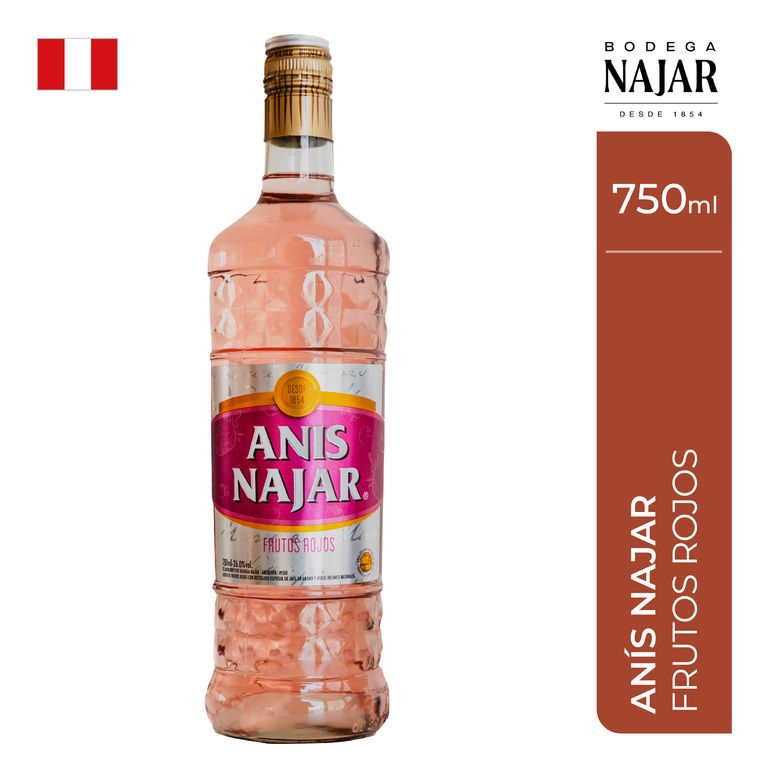 Licor Anís Najar Frutos Rojos Botella 750 mL