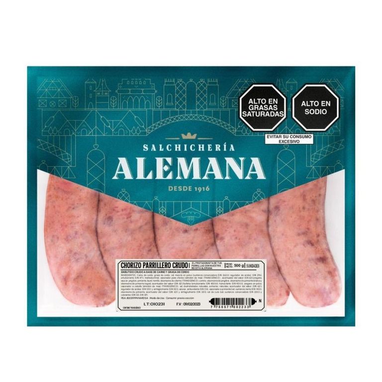 Chorizo Parrillero Salchichería Alemana Empaque 500 g