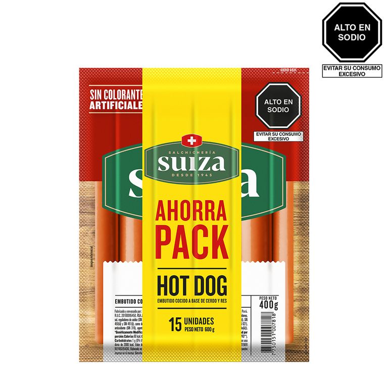 Pack Hot Dog Suiza Pack 400 g + 200 g
