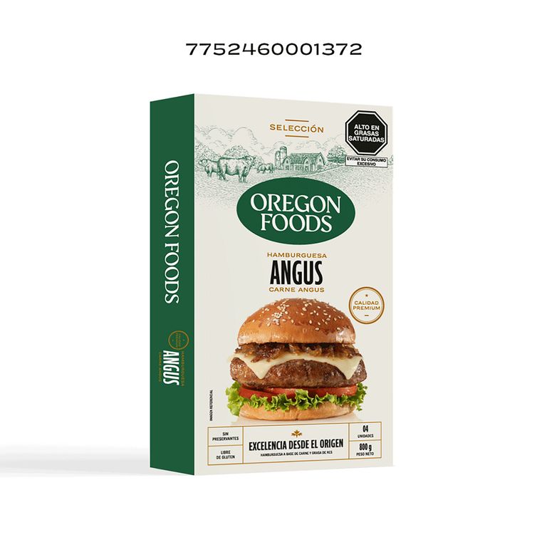 Hamburguesa de Carne Angus Oregon Foods Caja 800 g