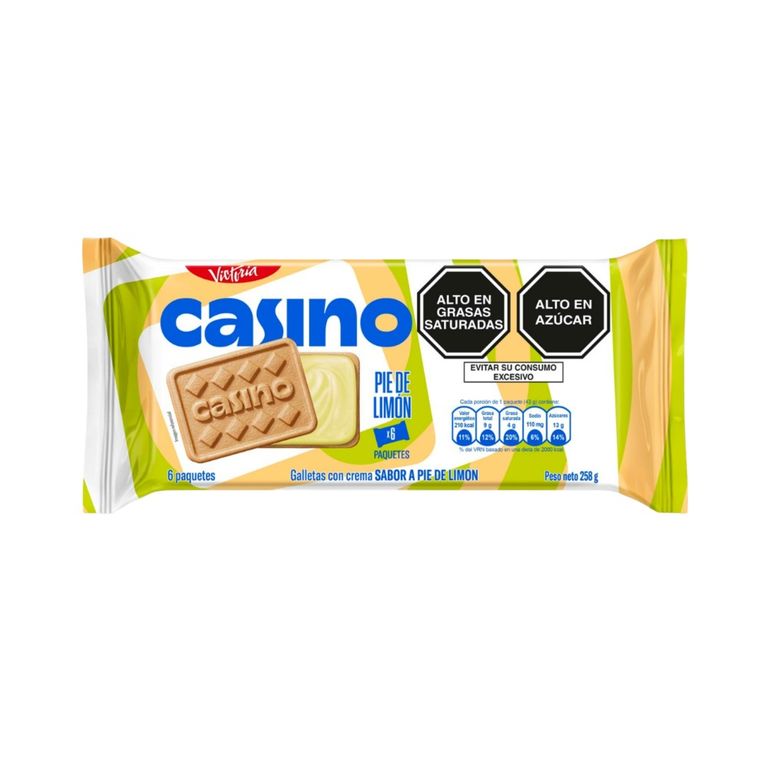 Galleta Casino Sabor Pie de Limón Sixpack 258 g