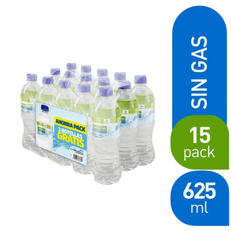 Agua Tottus Sin Gas Pack 15 Botellas 625 mL