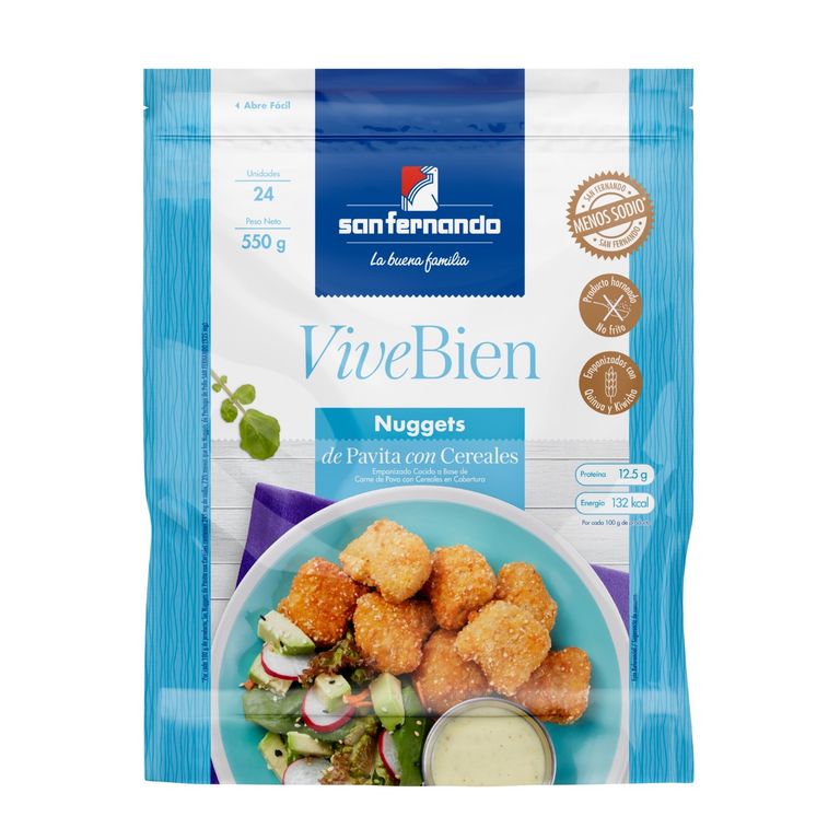 Nuggets de Pavita con Cereales San Fernando Empaque 550 g