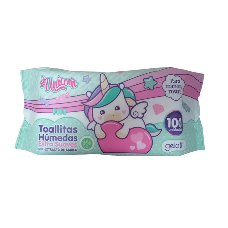 Toallitas Húmedas Gelatti Unicornio Empaque 100 Und