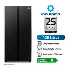 INDURAMA - Refrigeradora Side By Side 428L Negro