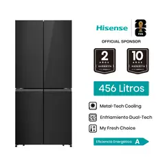 HISENSE - Refrigeradora French Door 456L Negra