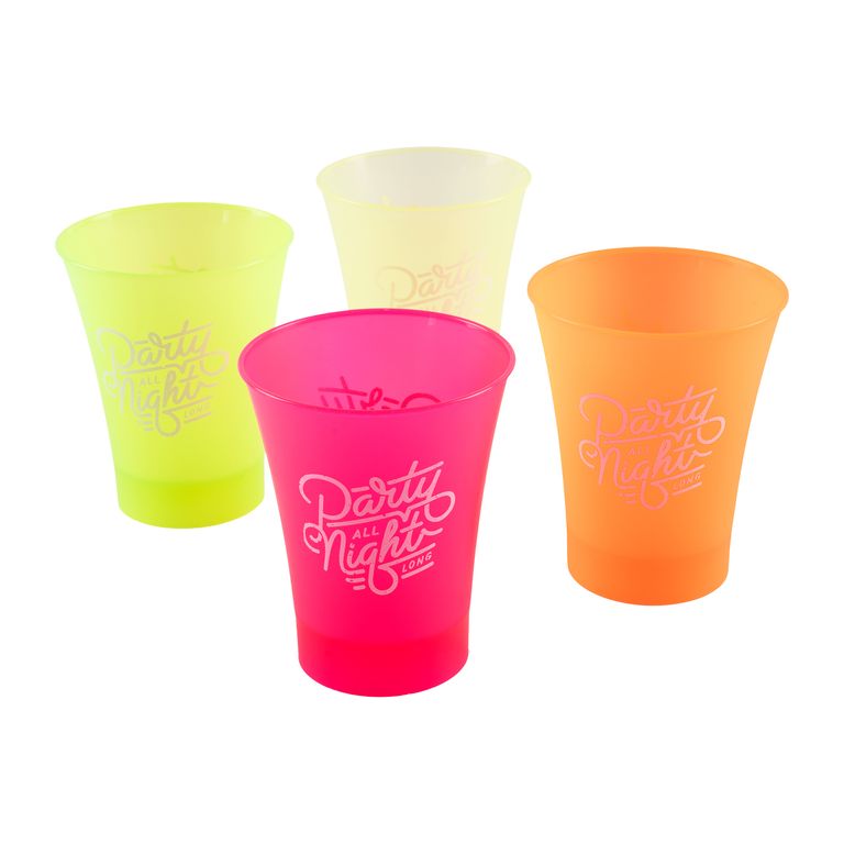 Vaso Kero Corto x 4 Piezas Neón Party