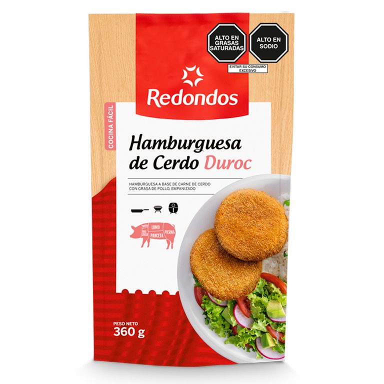 Hamburguesa de Cerdo Duroc Redondos Caja 360 g