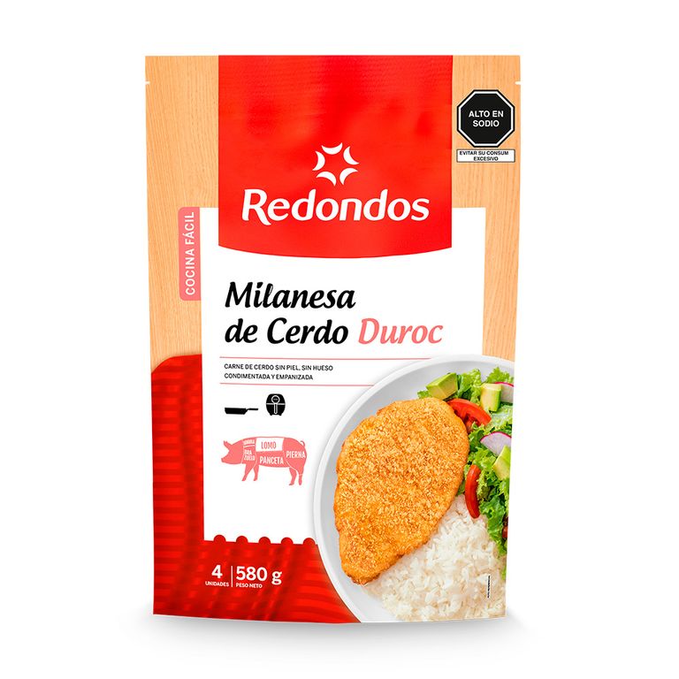 Milanesa de Cerdo Duroc Redondos Caja 580 g