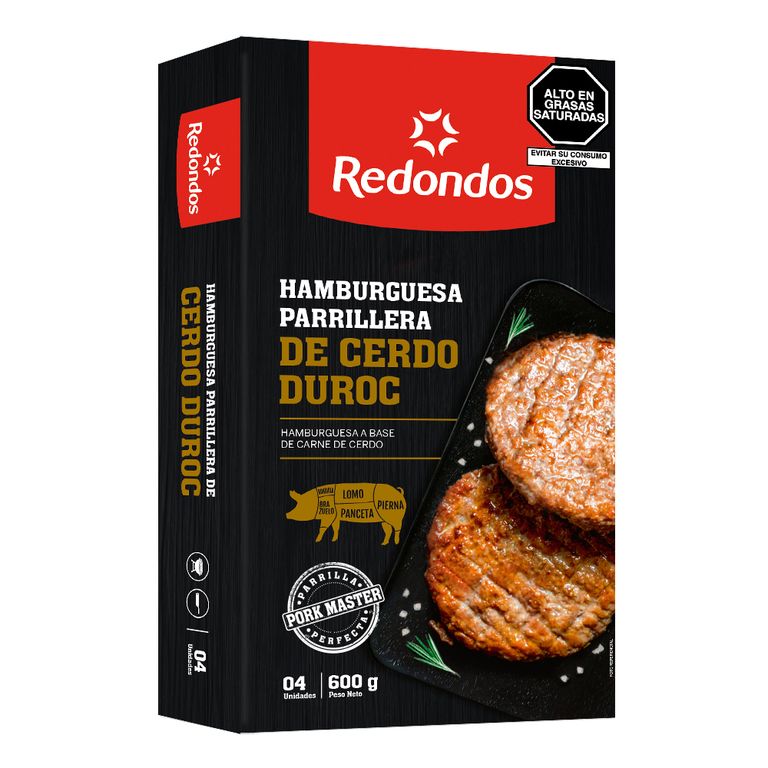 Hamburguesa Parrillera de Cerdo Duroc Redondos Caja 600 g