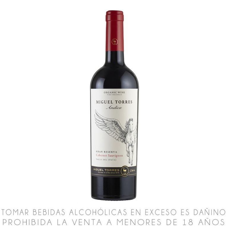 Vino Miguel Torres Cabernet Sauvignon Andica Gran Reserva Botella 750 mL