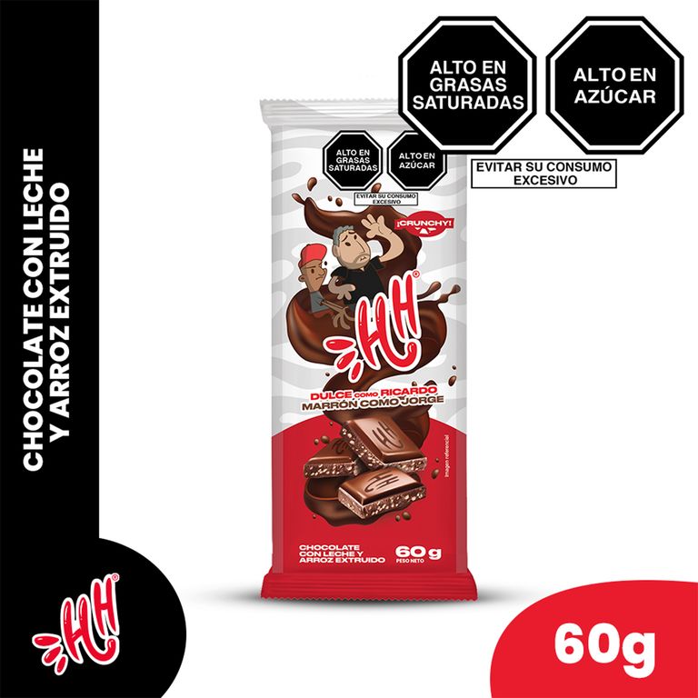 Tableta Chocolate Crunchy HH Empaque 60 g