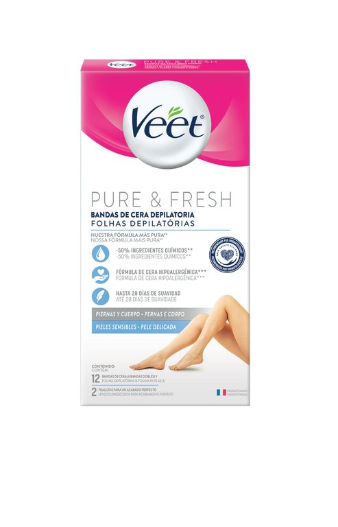 Bandas Depilatorias Corporales Veet Piel Sensible Caja 12 Und