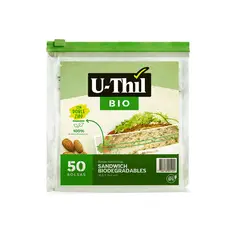 UTHIL - Bolsas Sandwich Biodegradables Con Zipp Empaque 50 Und