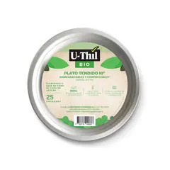 UTHIL - Set Platos Uthil 10 Pulgadas Biodegradables Empaque 25 Und