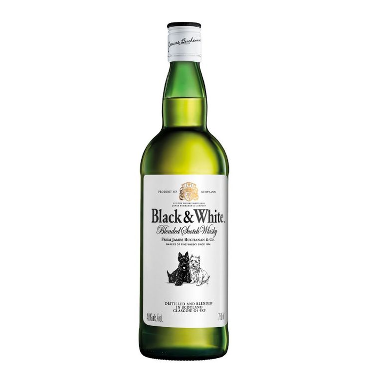 Whisky Black and White Botella 750 mL