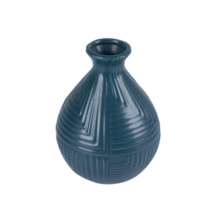 Maceta Ovalada Lineas Verde 20Cm