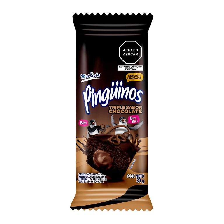 Pingüinos Triple Chocolate 2P 80G Bolsa