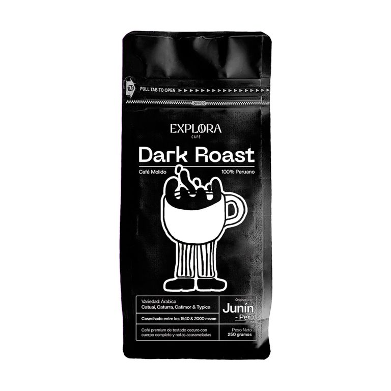 Café Molido Dark Roast Explora Café Doypack 250 g