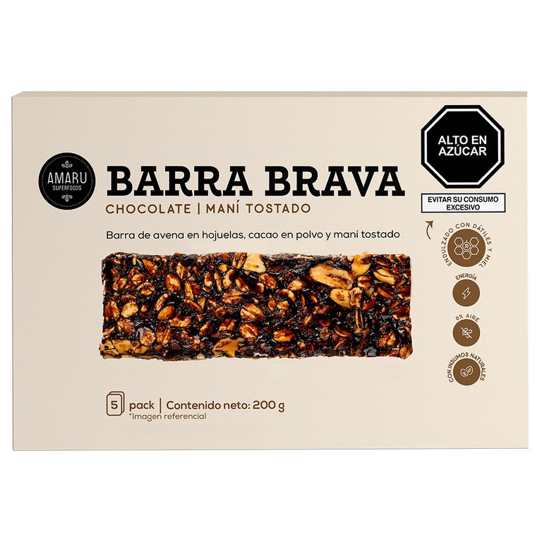 Barra Chocolate Amaru Superfoods Maní Caja 5 Und