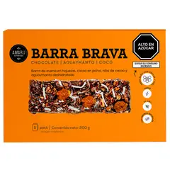 AMARU SUPERFOODS - Barra Brava Chocolate Aguaymanto Coco Caja x 200 g