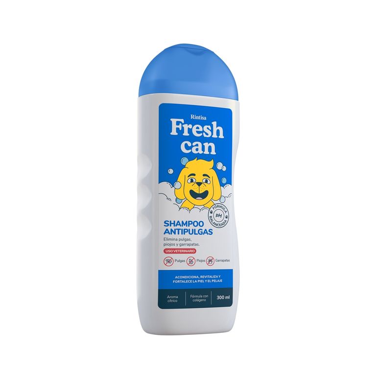 Shampoo Perros Fresh Can Antipulgas Botella 300 mL