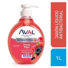 AVAL - Jabón Líquido Aval Antibacterial Frutos Rojos Envase 1 L