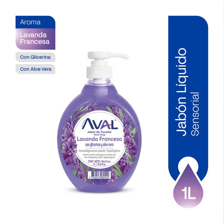 Jabón Liquido Aval Lavanda Envase 1 L