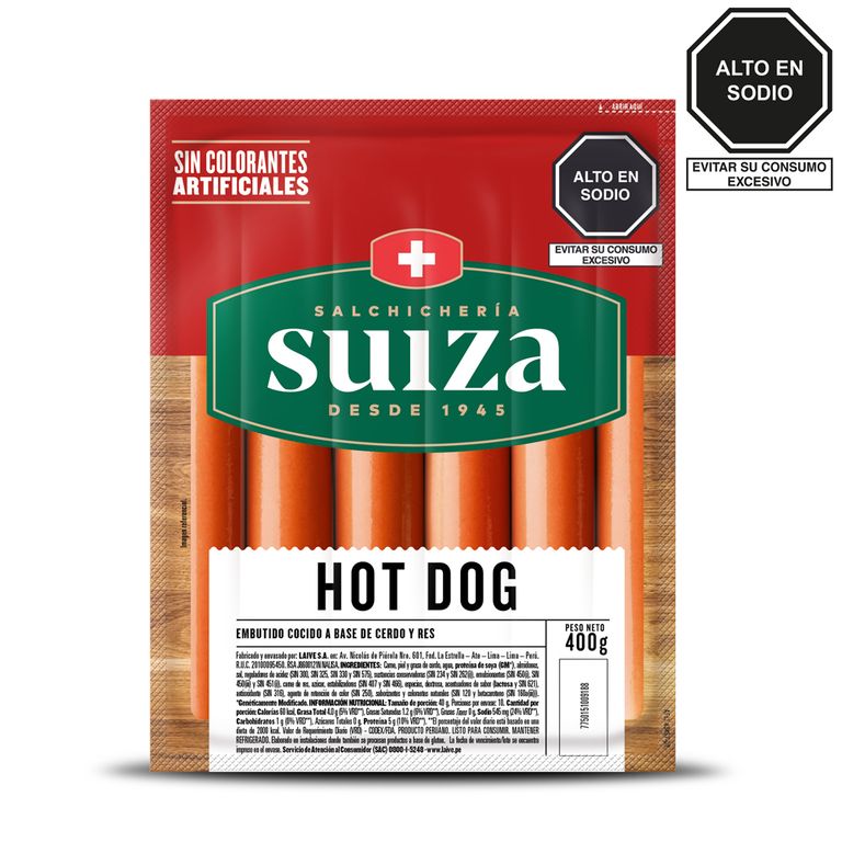 Hot Dog Suiza Empaque 400 g