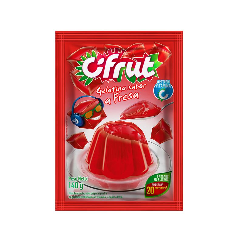 Gelatina en Polvo Cifrut Sabor Fresa Bolsa 140 g