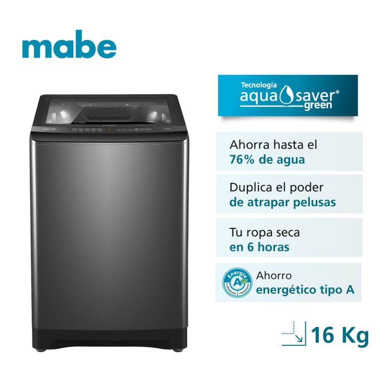 Lavadora Automática Propela 16 Kg Gray Mabe LMA6120WDGBB0