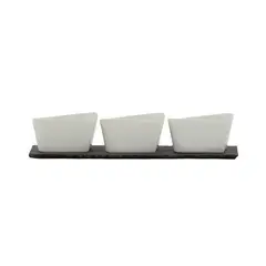 Casa Joven - Set x 4 Bowls Cuadrados con Base Everyday