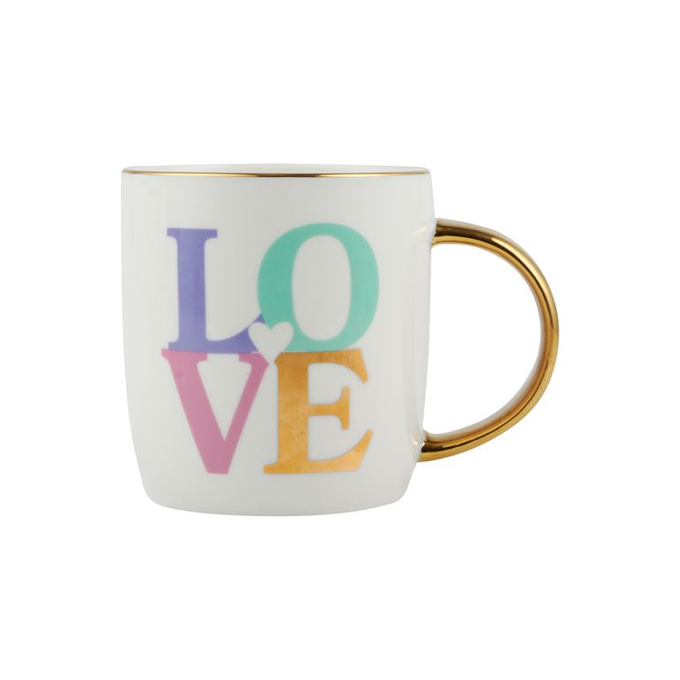 Taza Mug Gold Rainbow 340mL Love