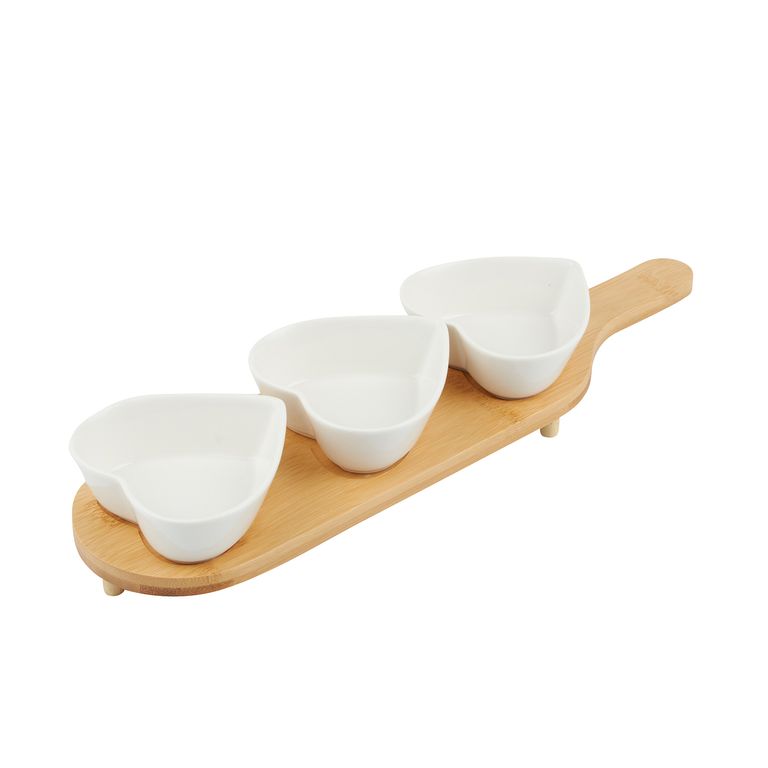 Set Piqueo Amore Tabla 39cm + 3 Bowls