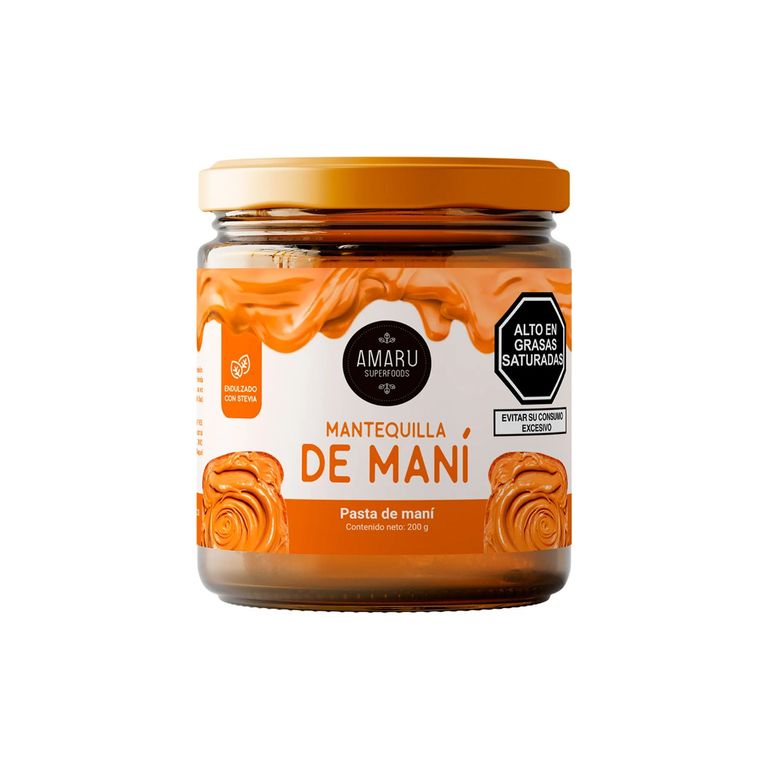 Mantequilla de Maní Amaru Superfoods con Stevia Envase 200 g