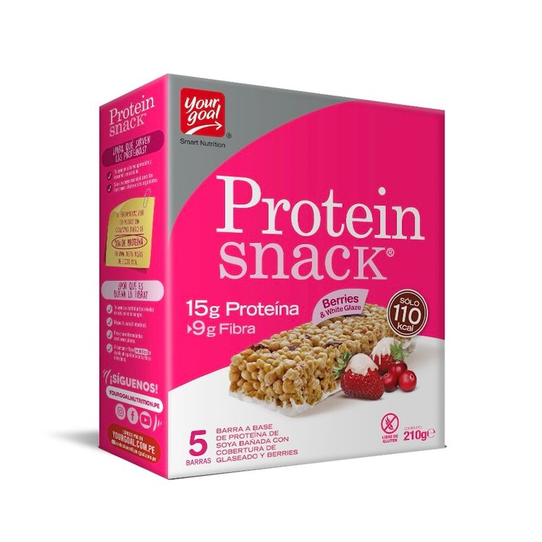 Barras de Proteína Protein Snack Berries & White Glaze Caja 5 Und
