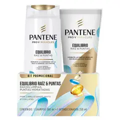 PANTENE - Pack Equilibrio Raíz Puntas Shampoo 300 mL + Acondicionador 250 mL