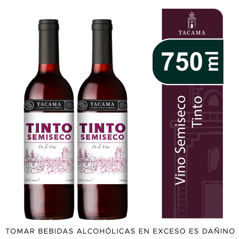 Vino Tacama Tinto Semi Seco Pack 2 Botellas 750 mL
