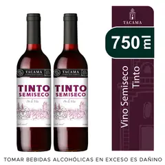 TACAMA - Vino Tacama Tinto Semi Seco Pack 2 Botellas 750 mL