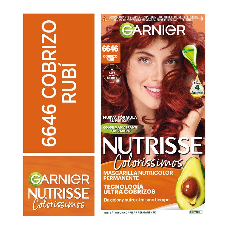 Tinte Nutrisse Colorissimo Tono 6646 Cobrizo Rubí