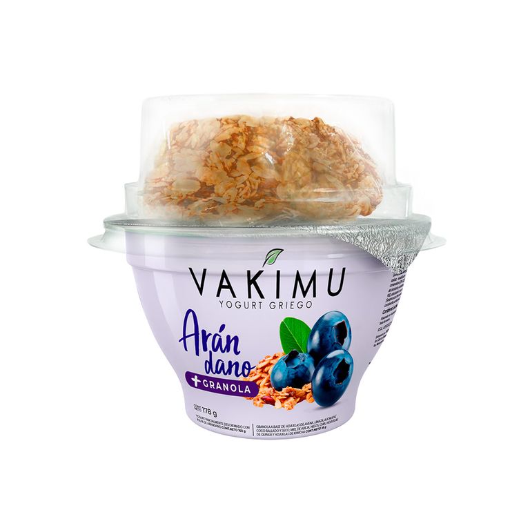 Yogurt Griego Vakimu Arándano y Granola Envase 178 g
