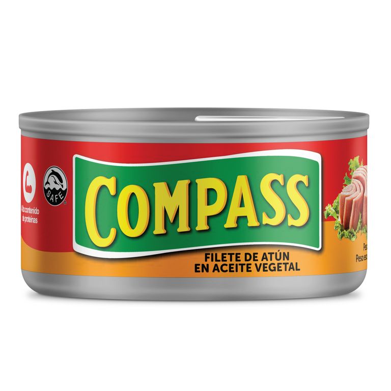 Filete de Atún Compass en Aceite Vegetal Lata 140 g