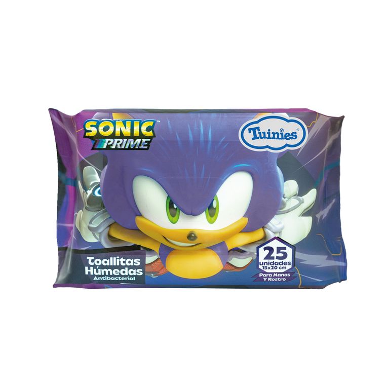 Toallitas Húmedas Tuinies Sonic Prime Empaque 25 Und