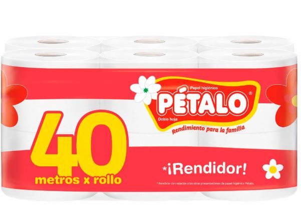 Papel Higienico Paracas Petalo 40 mtrs 12und