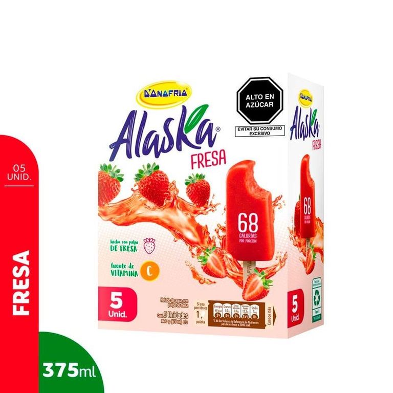 Helado Donofrio Alaska Fresa Caja 5 Und