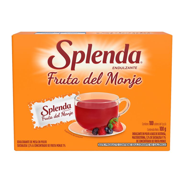 Endulzante Splenda Fruta del Monje Caja 100 Sobres
