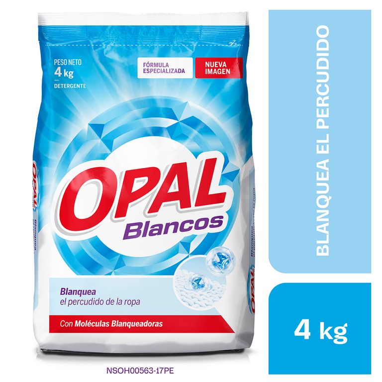 Detergente en Polvo Opal Blancos Bolsa 4 Kg